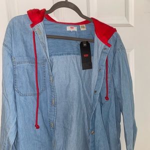 levis button down hoodie